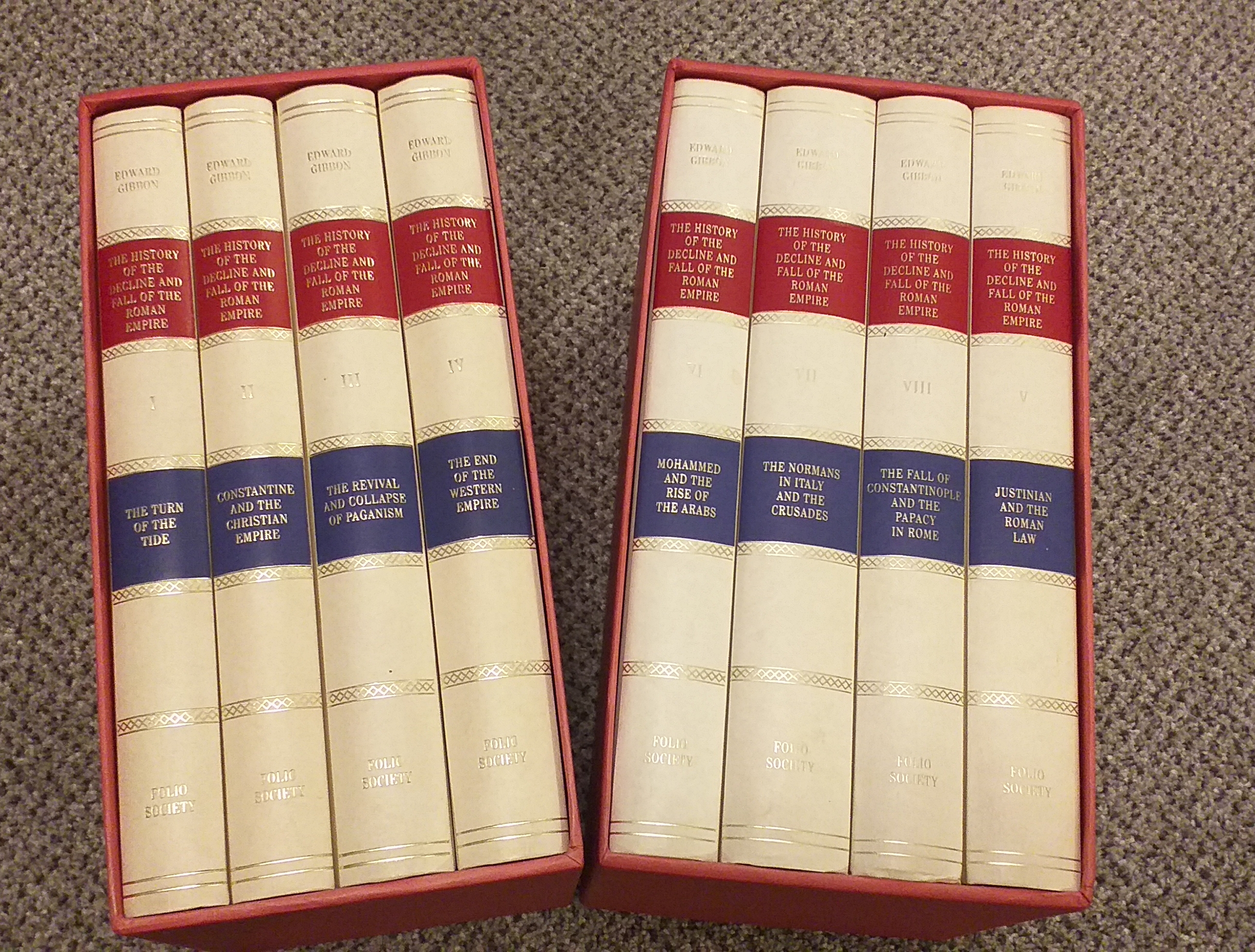 The History of the Decline and Fall of the Roman Empire. Complete in Eight volumes in Two Boxed Sets, Folio Society.